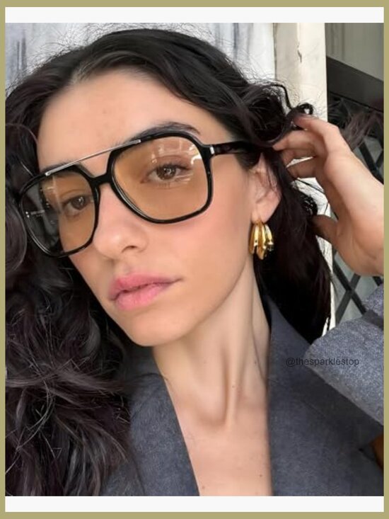 Retro Aviator Sunglasses Lightweight Plastic Frame UV400 Protection main image 5